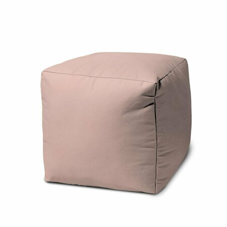 HOMEROOTS 17 in. Cool Blush Solid Color Indoor Outdoor Pouf Cover, Pale Pink 474996